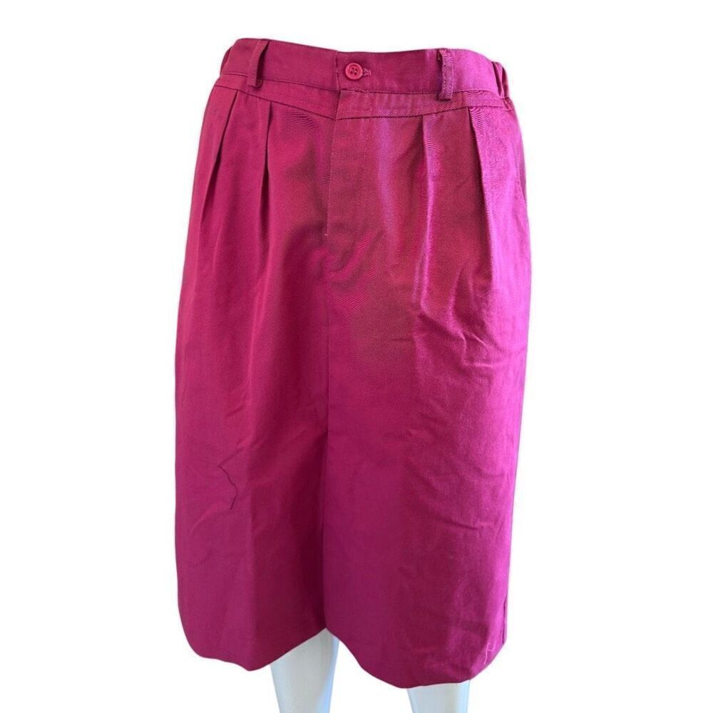 Vintage women’s small hot pink pencil midi skirt high rise cotton